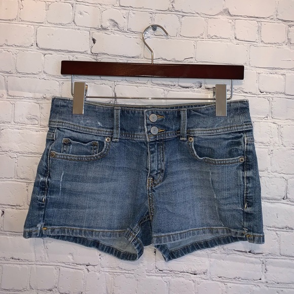 VS Hipster Pants - VS Hipster Cotton Blue Buttoned Jean shorts sz 2